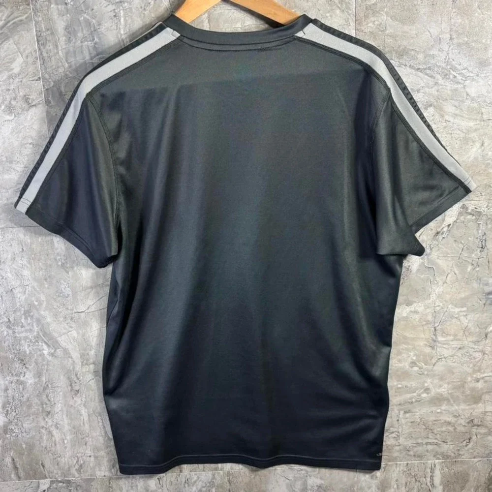Adidas Climalite T Shirt Mens Large Gray Short Sleeve Crew Neck Athletic Running